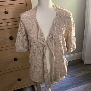Lucky Brand Beige crochet cardigan